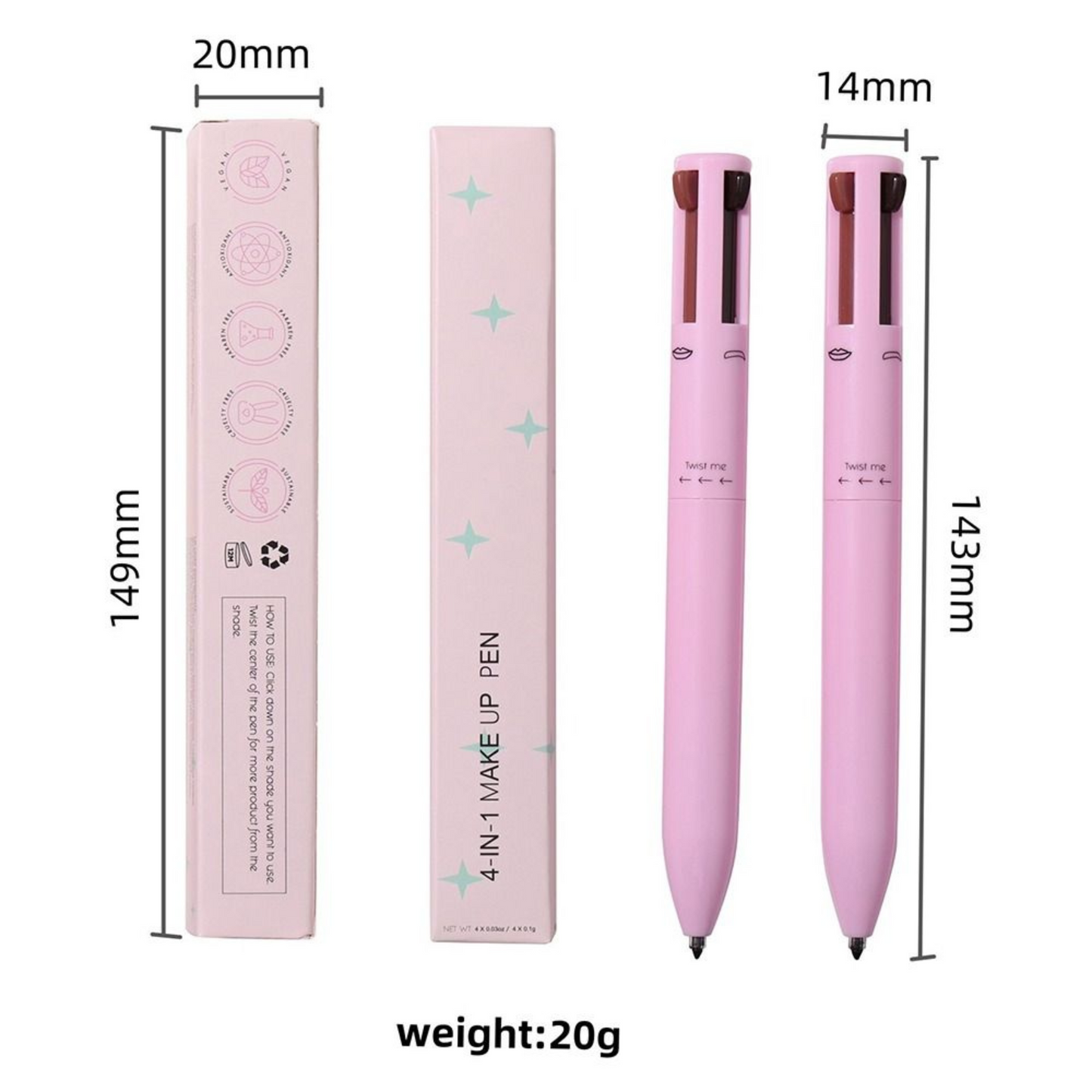 Multi-effect 4 In 1 Eyeliner Eyebrow Pencil Contour Pen 1199502_ZYCTGUX 19 $ Beauti Care